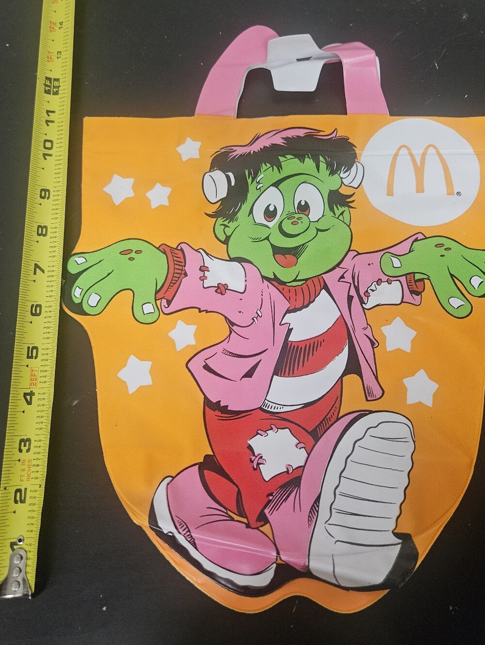 Vintage 1990 McDonalds Frankenstein Halloween Happy Meal Vinyl Trick Treat Bag